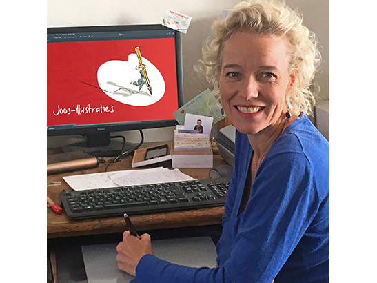 Josefien Versteeg op haar werkplek Josefien Versteeg